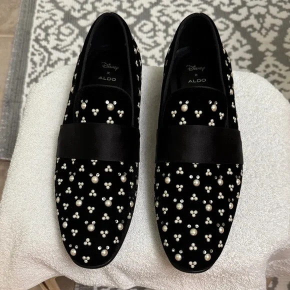 Aldo | Shoes | Aldo Black Pearl Studded Mens Loafers Disney  display picture 1